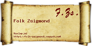 Folk Zsigmond névjegykártya